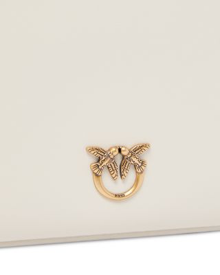 Flat Horizontal Vitello Leather Crossbody Clutch