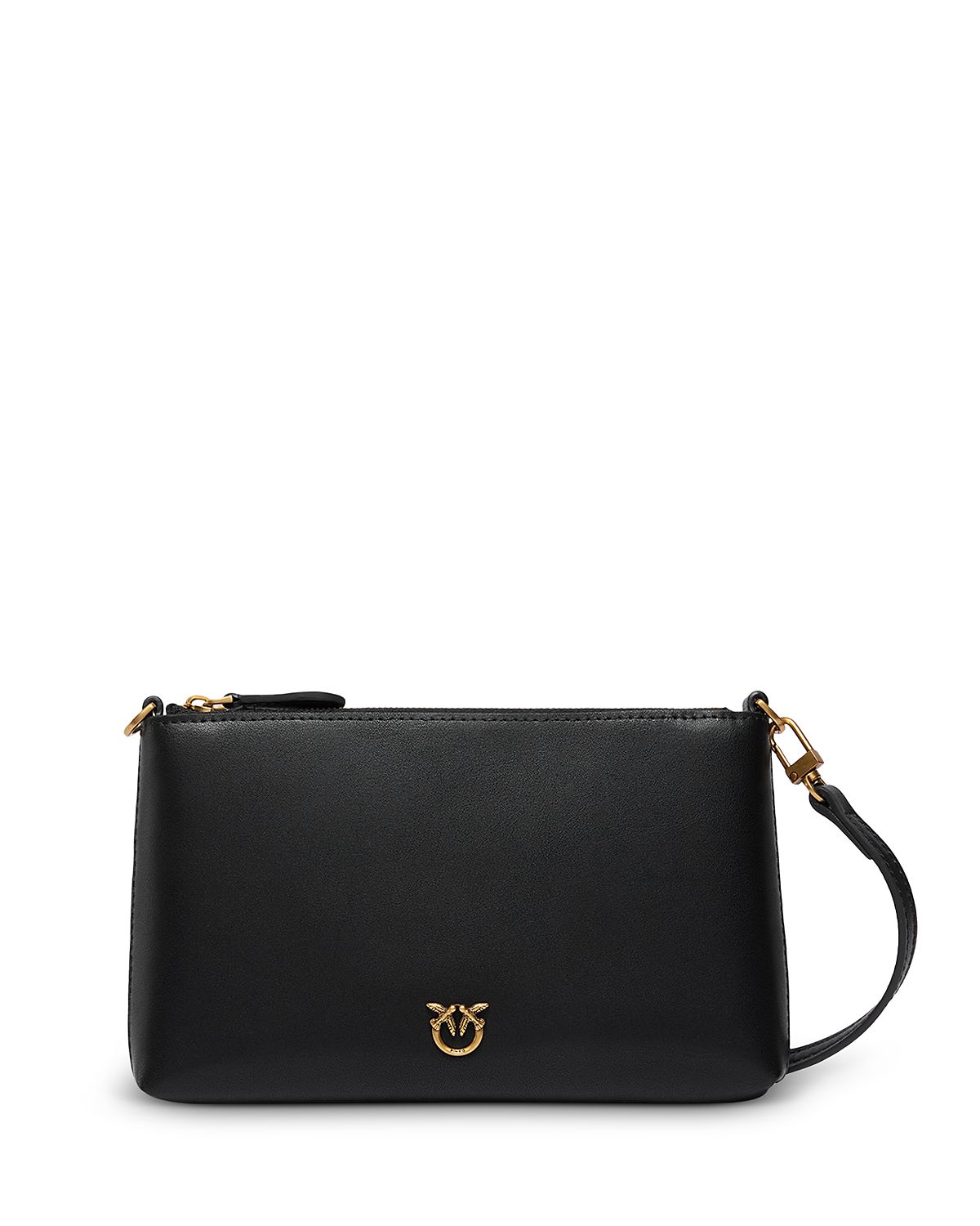 Pinko Flat Horizontal Mini Vitello Leather Crossbody Clutch