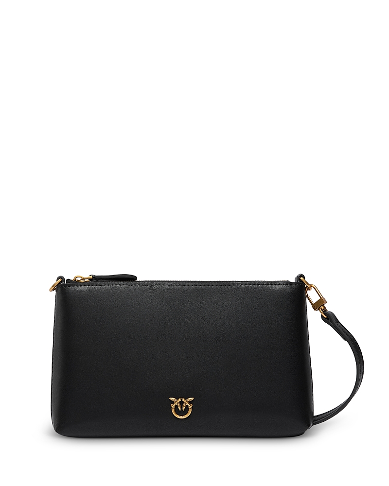 Pinko Flat Horizontal Mini Vitello Leather Crossbody Clutch