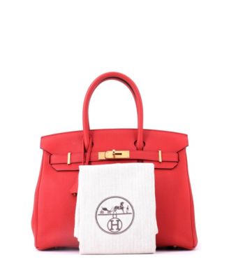 Birkin 30 Handbag Red Togo with Gold Hardware