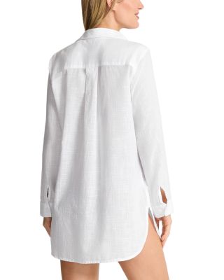 Shoreline Boyfriend Shirt Swim Cover-Up