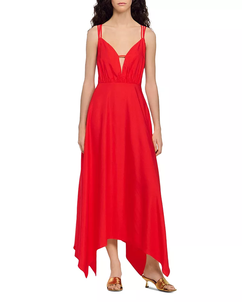 Sandro Asymmetric Maxi Dress