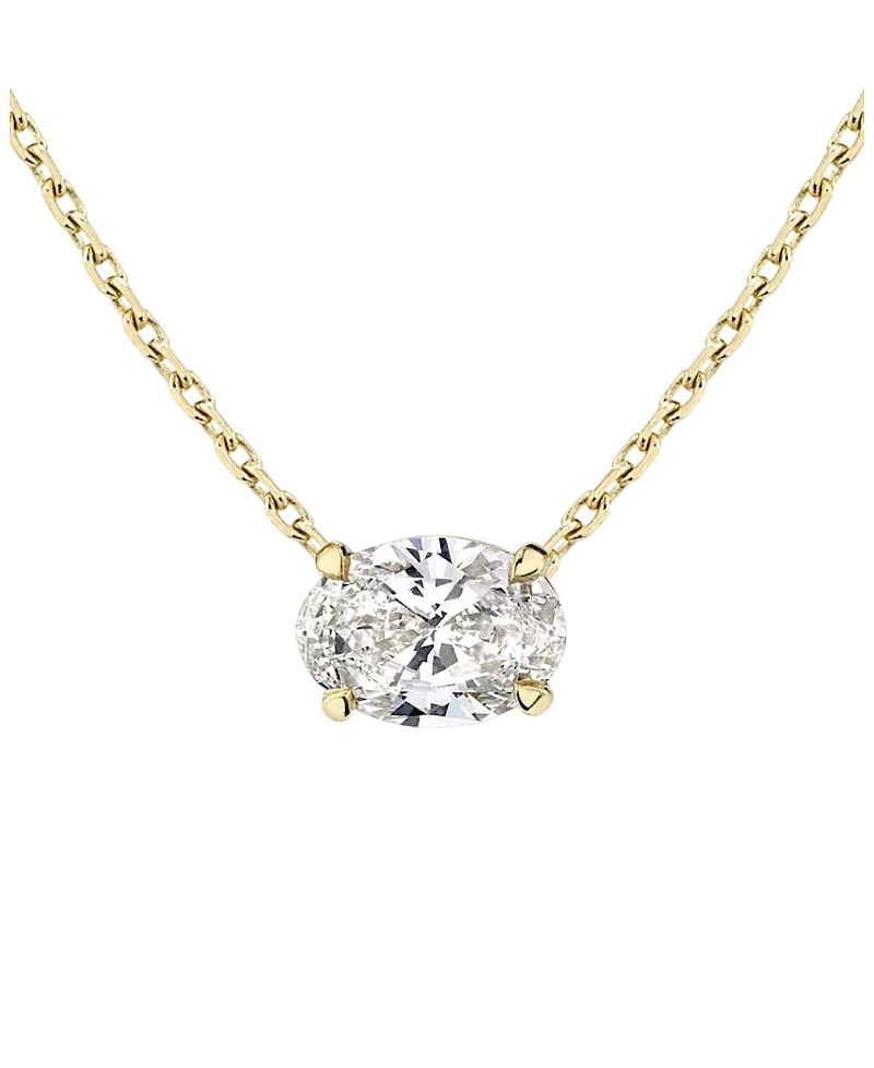 Vrai Solitaire Necklace in 14K Gold, 0.75ctw Oval Lab Grown Diamond · OS