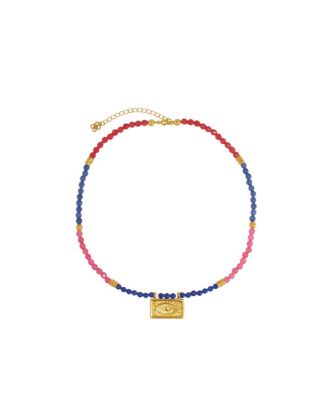  Arden Evil Eye Gemstone Beaded Necklace