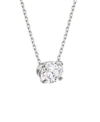  Solitaire Necklace in 14K Gold, 0.75ctw Oval Lab Grown Diamond