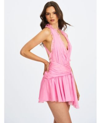  Odelle Crinkle Chiffon Wrap Dress