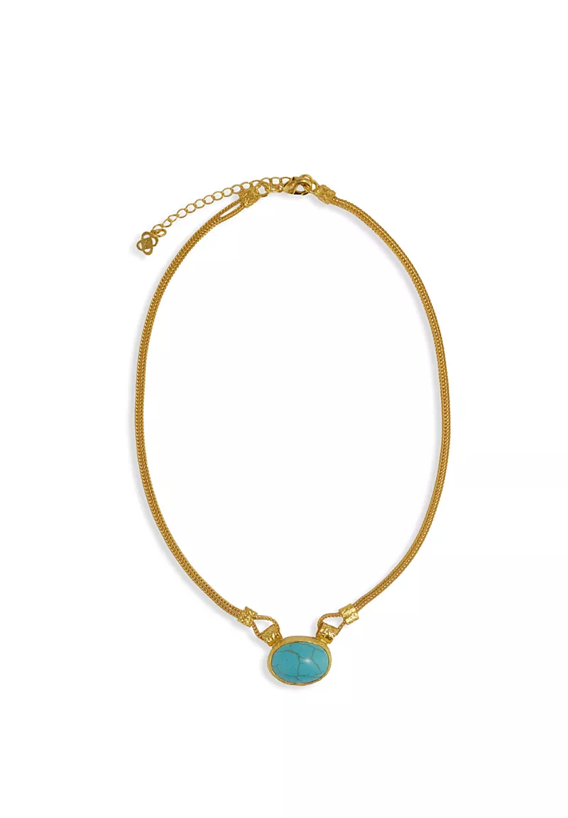 Ottoman Hands Women's Daphne Turquoise Chain Necklace
