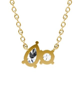  Toi et Moi Necklace in 14K Gold, 0.41ctw Round Brilliant & Pear Lab Grown Diamonds