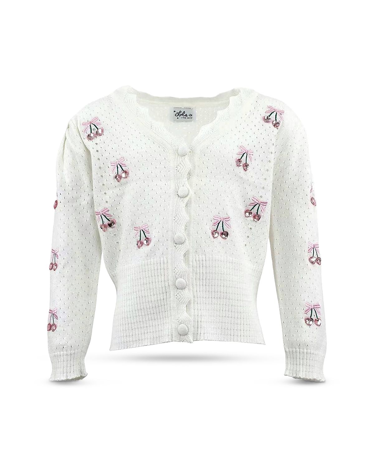 Lola + The Boys Girls' Cherry On Top Cardigan - Little Kid, Big Kid