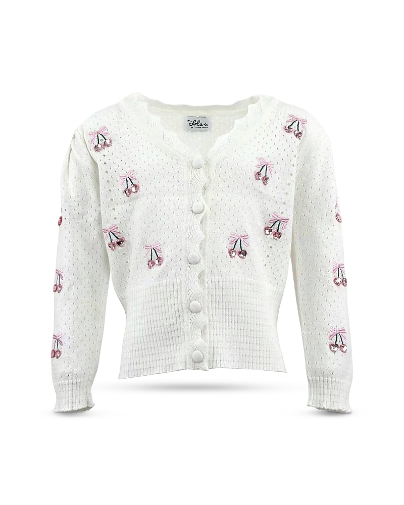 Lola + The Boys Girls' Cherry On Top Cardigan - Little Kid, Big Kid