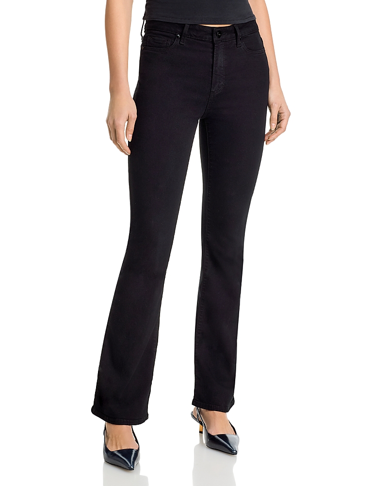 Paige Laurel Canyon High Rise Petite Boot Jeans in Black Shadow