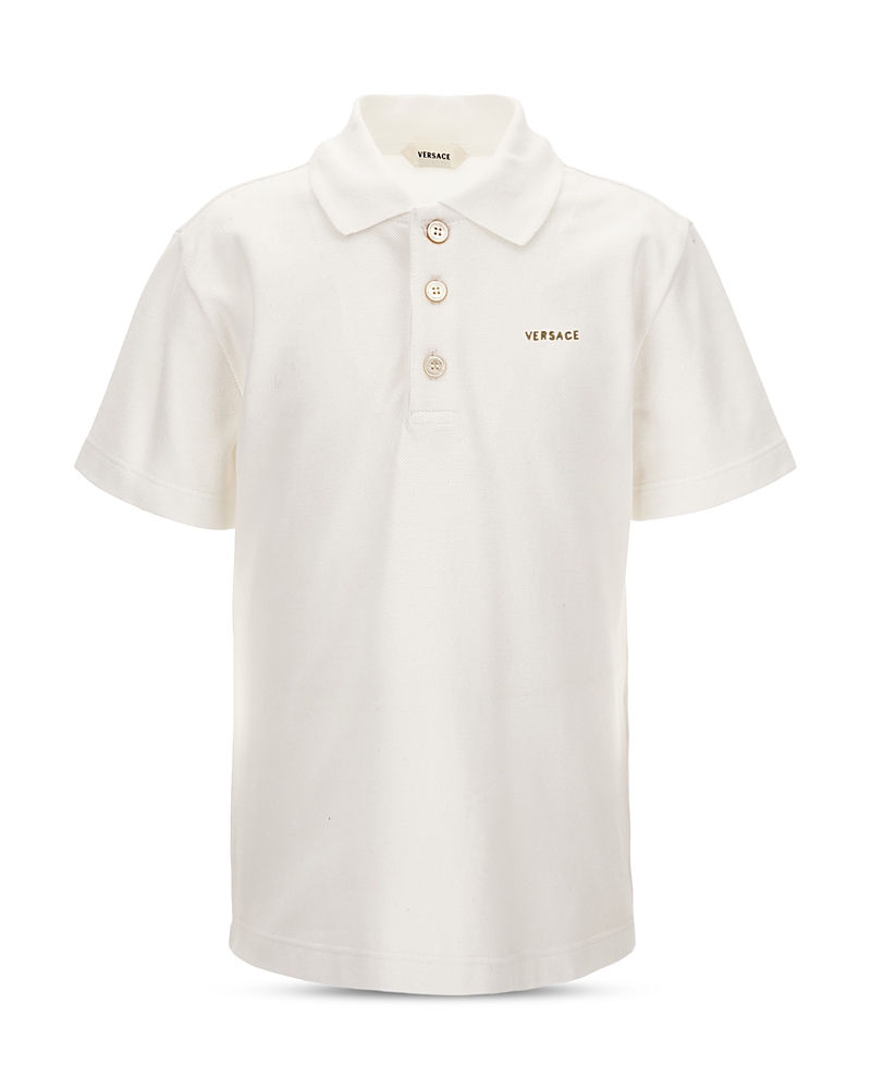 Versace Boys' Embroidered Logo Piquet Polo Shirt - Little Kid, Big Kid