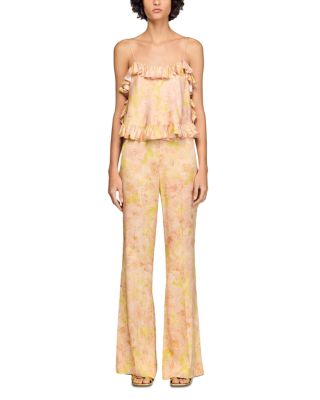 Floral Print Flowy Trousers