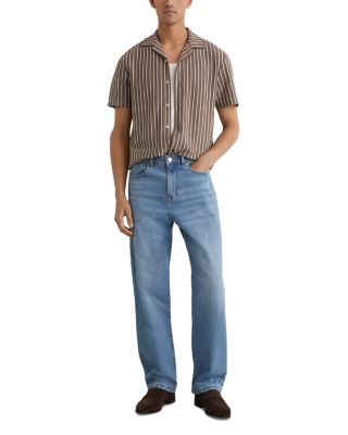 Percy Textured Stripe Cubano Shirt