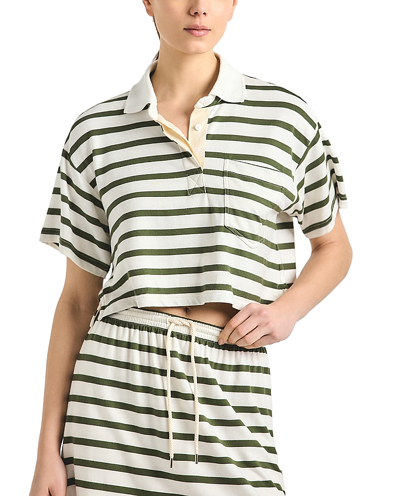 Derek Lam 10 Crosby Indira Striped Polo Shirt