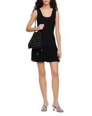 Short Knit Dress with Ruffle