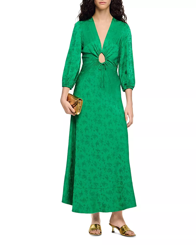 Sandro Floral Jacquard Maxi Dress