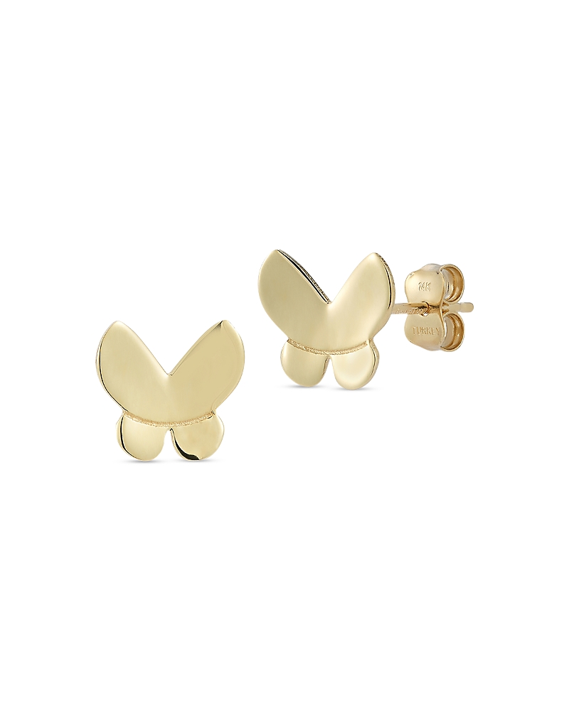 Moon & Meadow 14K Yellow Gold Butterfly Stud Earrings
