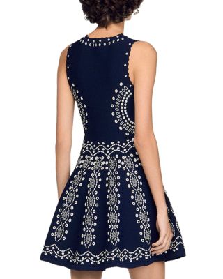 Capri Scarf Print Knit Short Dress