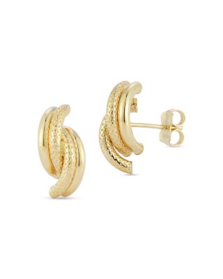 Curved Cluster Stud Earrings in 14K Yellow Gold