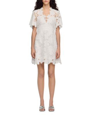 Elara Flower Lace Short Dress