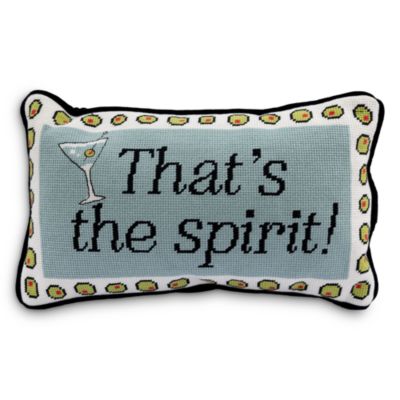 That's The Spirit Needlepoint Pillow, 15" x 9"