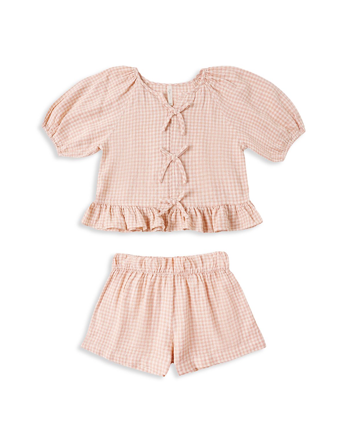 Rylee + Cru Girls' Juniper Gingham Peplum Top & Shorts Set - Little Kid