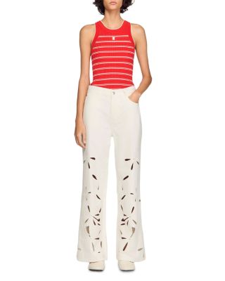 Flo High Rise Wide Leg Embroidered Pants