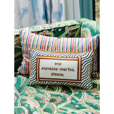 Espresso Martini Needlepoint Pillow, 15" x 9"