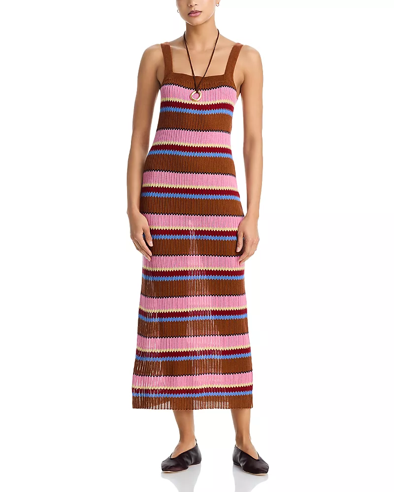 Guest in Residence Striped Ribbed Dress