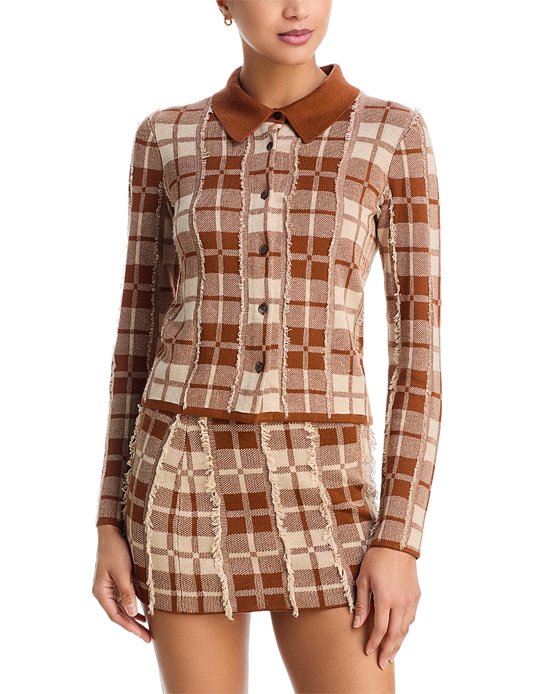 Guest in Residence Fringe Trim Plaid Shirt