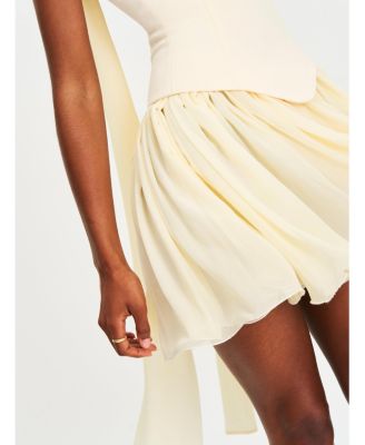  Valentinna Boned Curve Edge Peplum Scarf Mini Dress