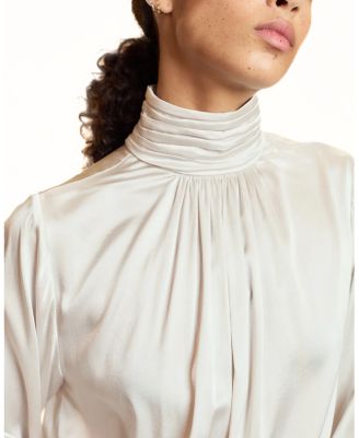 High Neck Silk Blouse