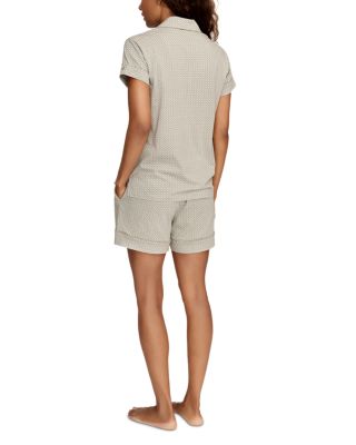 Pima Cotton Short Pajama Set in Sage Geo