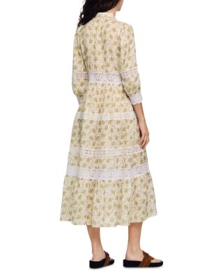 Floral Lace Trim Maxi Dress