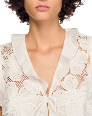 Guipure Lace Crop Top