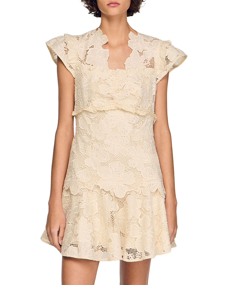 Sandro Lyrella Guipure Mini Dress