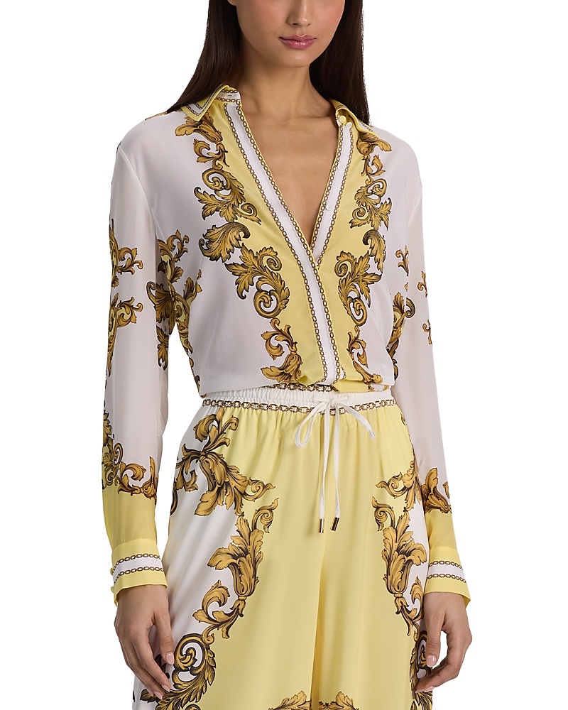 Alice and Olivia Willa Placket Top