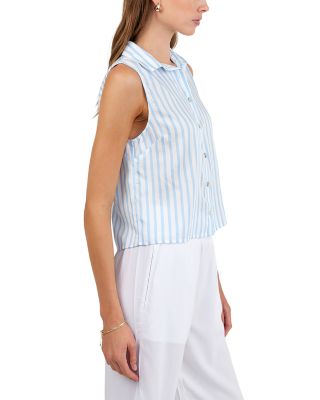 Clean Sleeveless Button Down Top