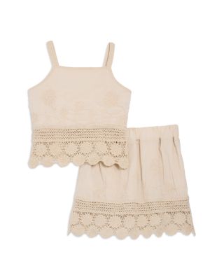Girls' Crochet Flower Vest Top & Skirt, Big Kid - Exclusive