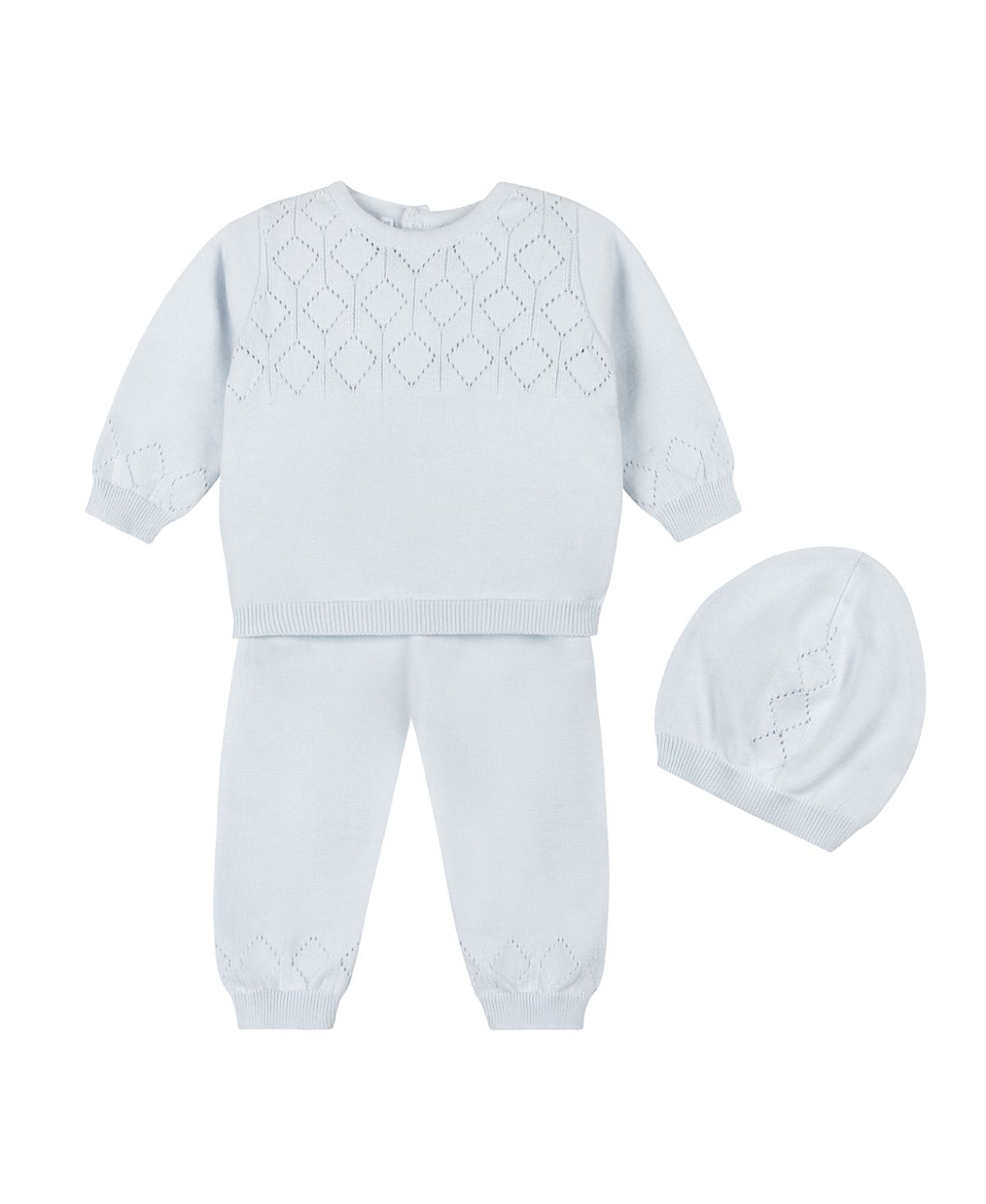 Feltman Brothers Unisex Lux Pointelle Knit Set w/Hat - Baby