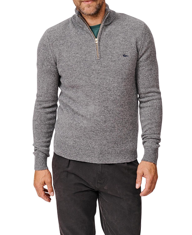 Aubin Pepper Lambswool Zip Neck Sweater