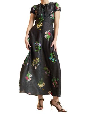  Printed Lurex Midi Dress
