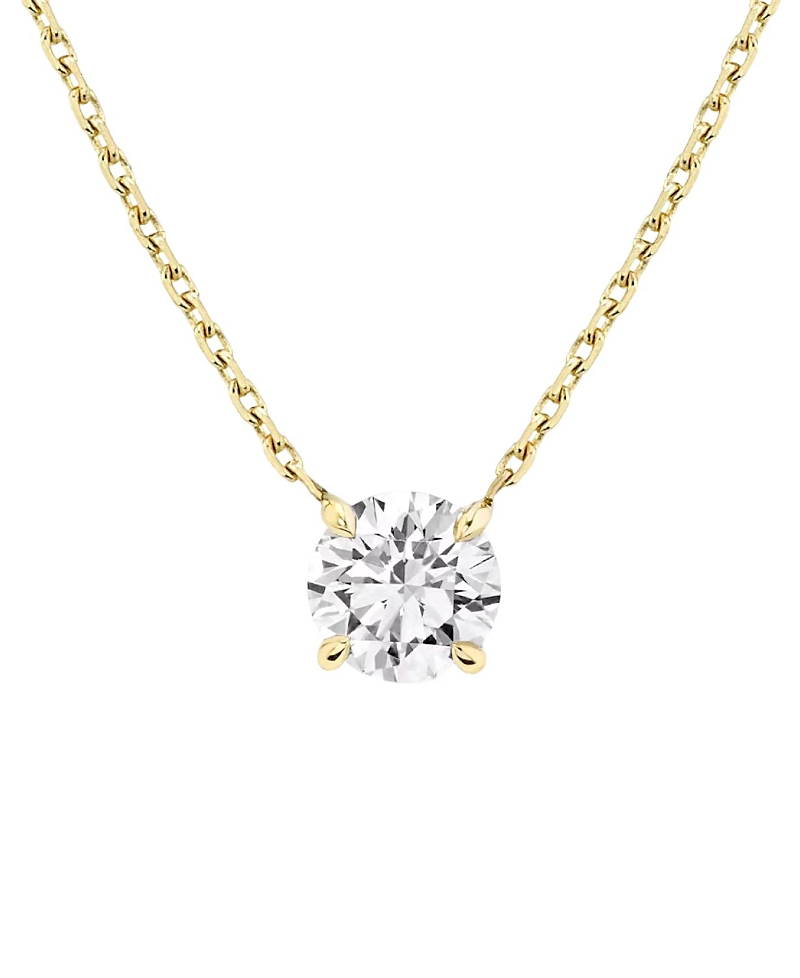 Vrai Solitaire Necklace in 14K Gold, 1.5ctw Round Brilliant Lab Grown Diamond