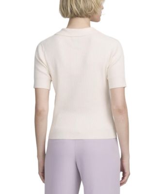 Fine Gauge Ribbed Short Sleeve Henley