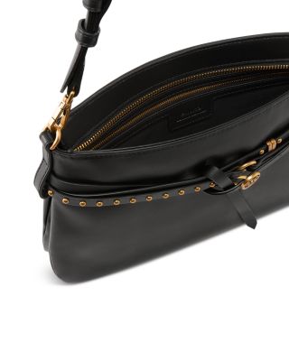 Classic Leather Belted Shoulder Bag