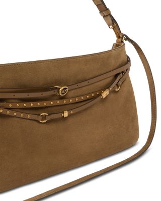 Big Suede Belted Shoulder Bag