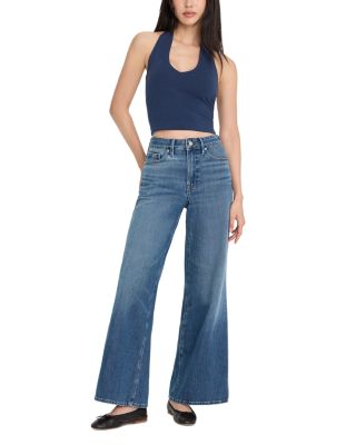 Good Waist High Rise Palazzo Ankle Jeans in Indigo1281