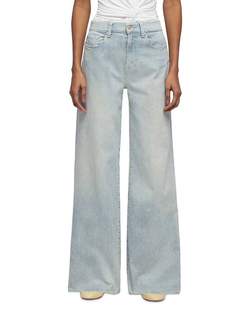 7 For All Mankind Lotta High Rise Wide Leg Jeans in Sugar