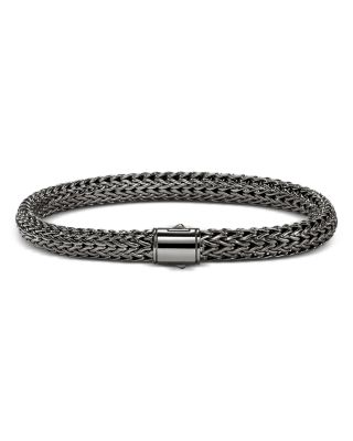 Dark Silver Icon Woven Link Bracelet, 6.5mm